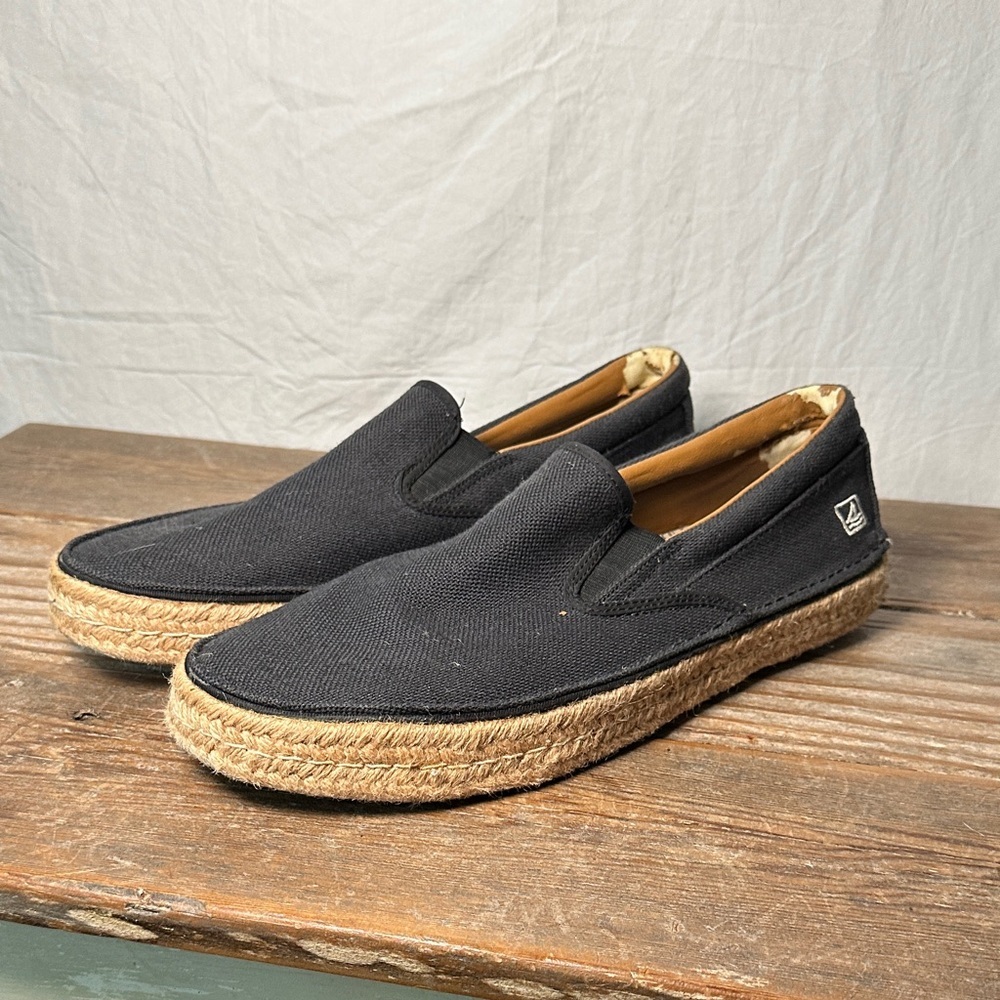 Sperry Dark Blue Canvas Slip-On Loafers